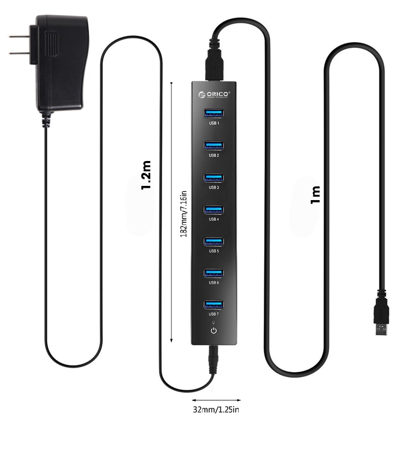 Bộ chia cổng usb 3.0 chính hãng Orico 7 cổng  giá rẻ